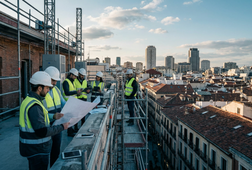 Edificio en Madrid en proceso de rehabilitacion con ayudas Next Generation y Plan Renove de Reotec