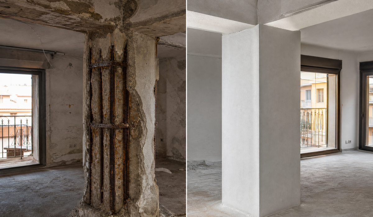 Rehabilitación estructural de finca de 1965 en Chamberí Madrid – andamiaje y refuerzo de forjado
